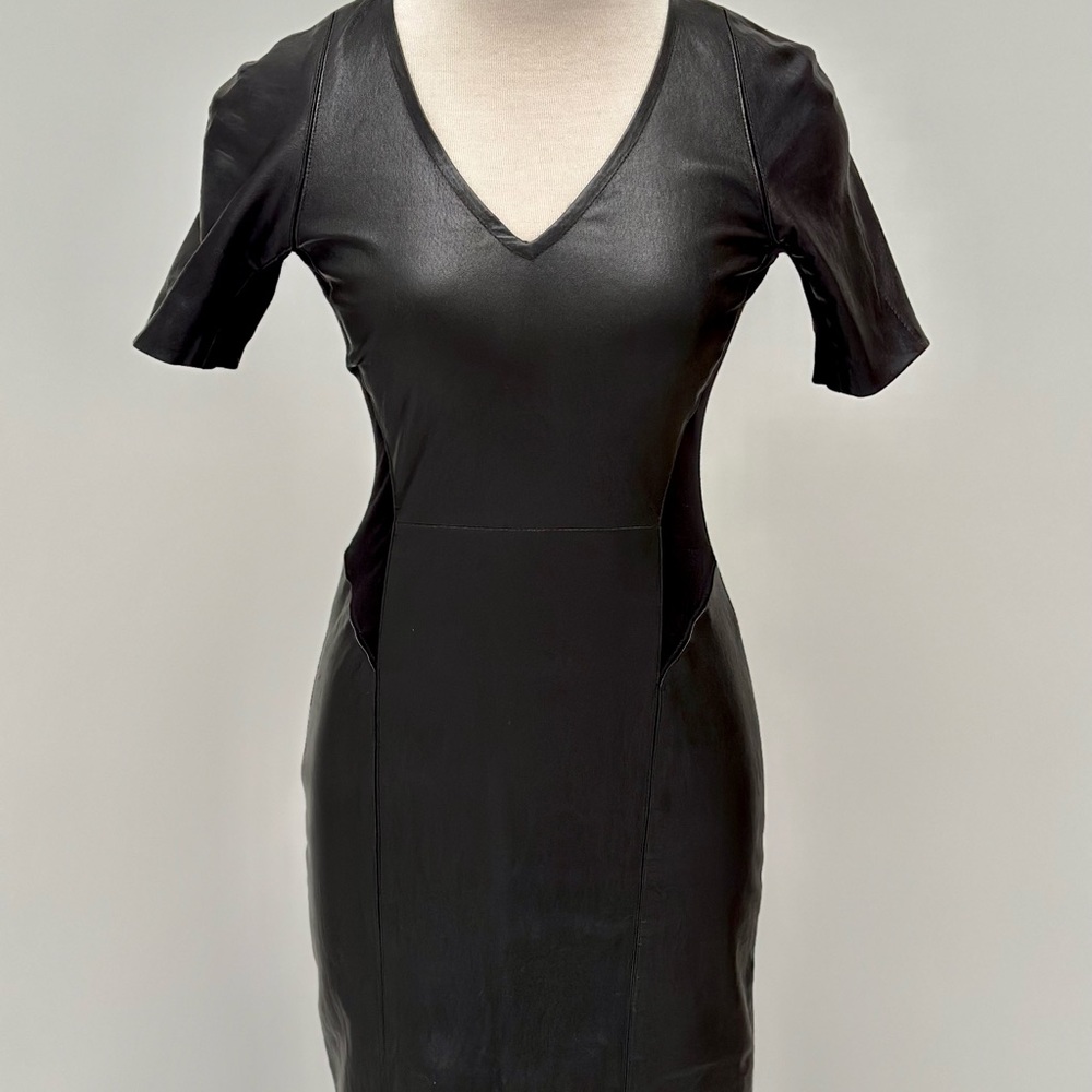 THEORY Lamb Leather Mini Dress